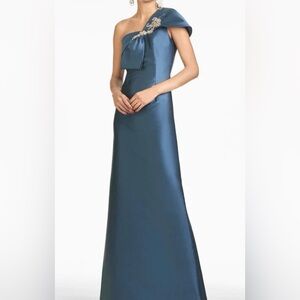 Sachin + Babi One Shoulder Gown - Steel Blue